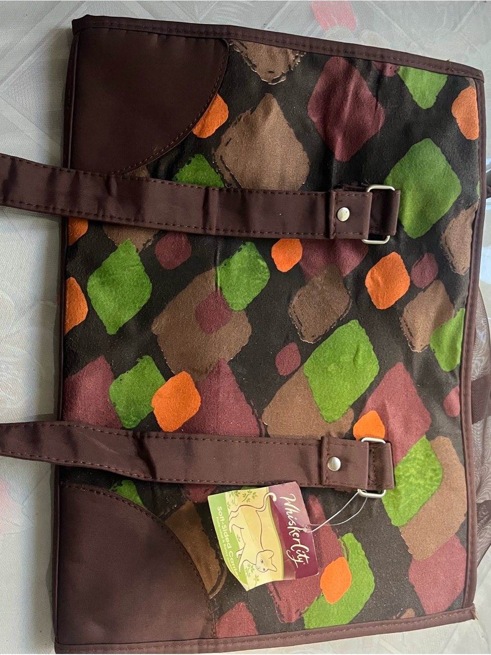 Whisker City Pet Carrier Tote - Multicolor Diamond Print